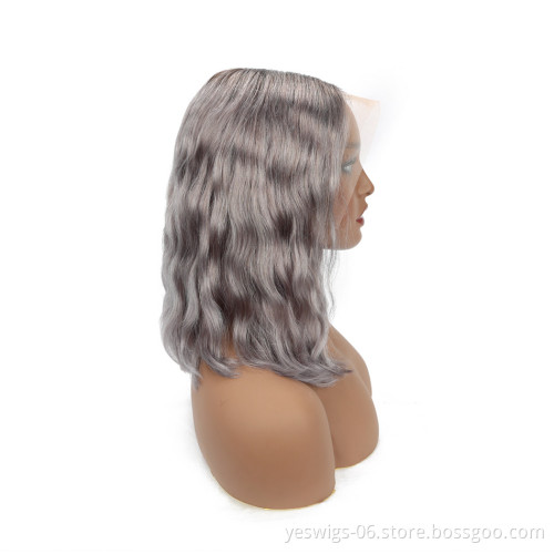 HD Transparent Lace Front Bob Wig Natural Body Wave 1b/613 Blonde Pink Hot Pink Neon Purple Gray Ombre Color Hair Short Bob